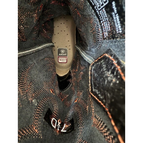 ARIAT Tombstone Men’s Black Cowboy Boot Western Leather Square Toe 7.5M Rodeo - Picture 6 of 9